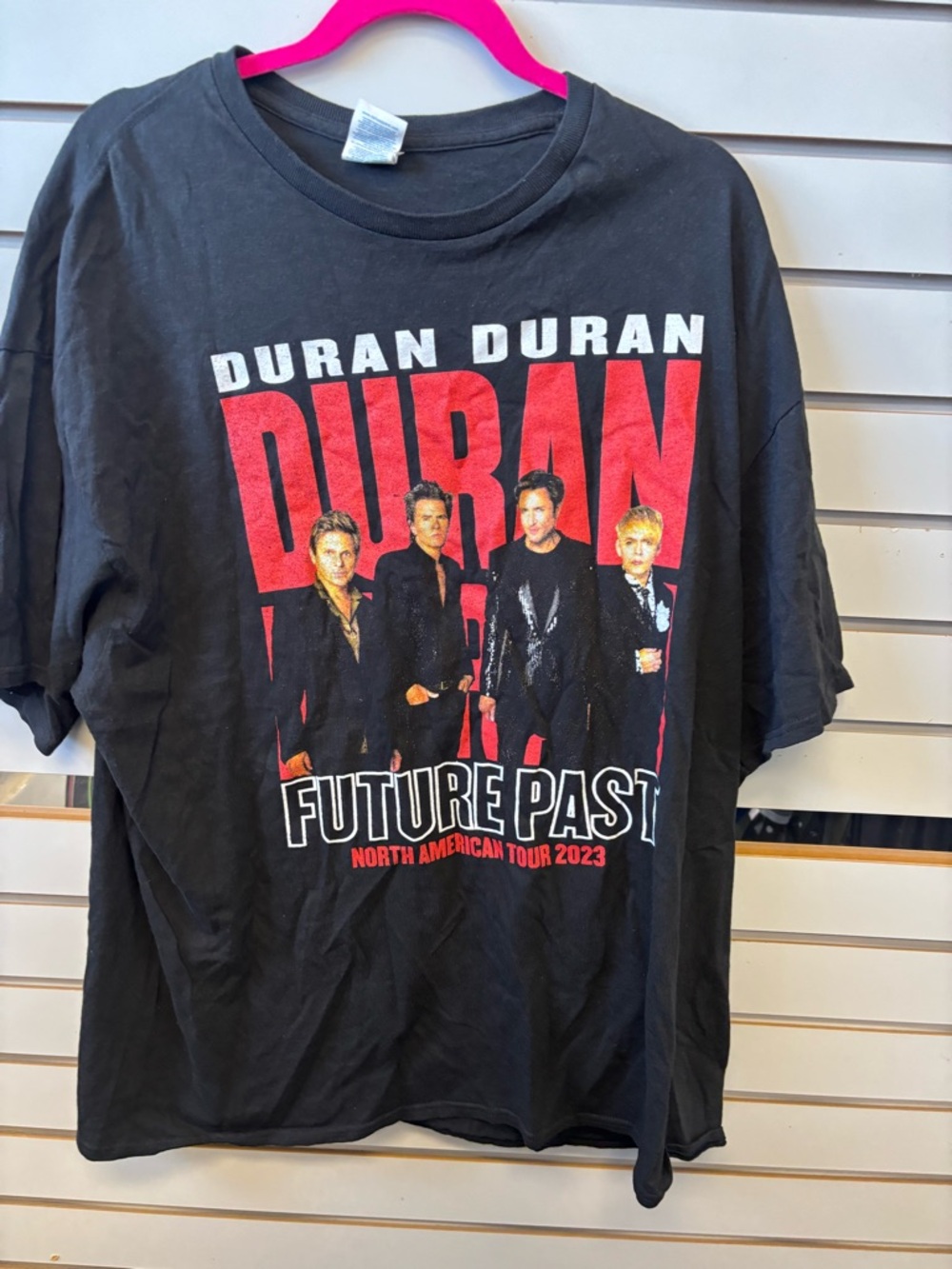 Delta Black Duran Duran "Future Past" Tour Graphic Tee with Red Print Unisex